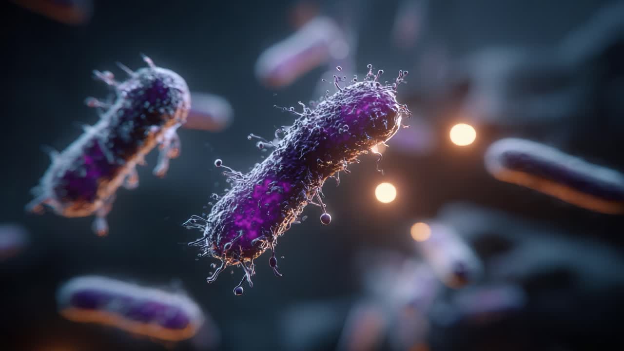 Exploración Microscópica de Bacterias: Primeros planos cautivadores que muestran la estructura y forma únicas de los organismos bacterianos con asombroso detalle y color
