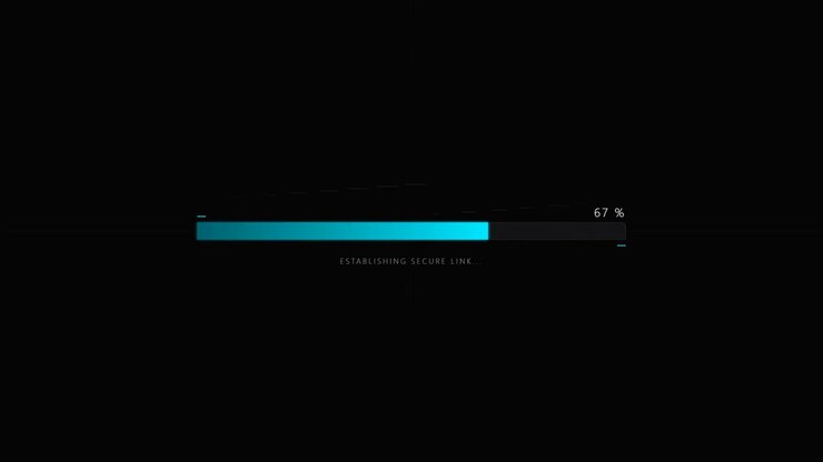 Digital Loading Progress Bar with System Status Text