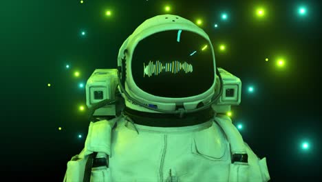 astronauta en el espacio de neón