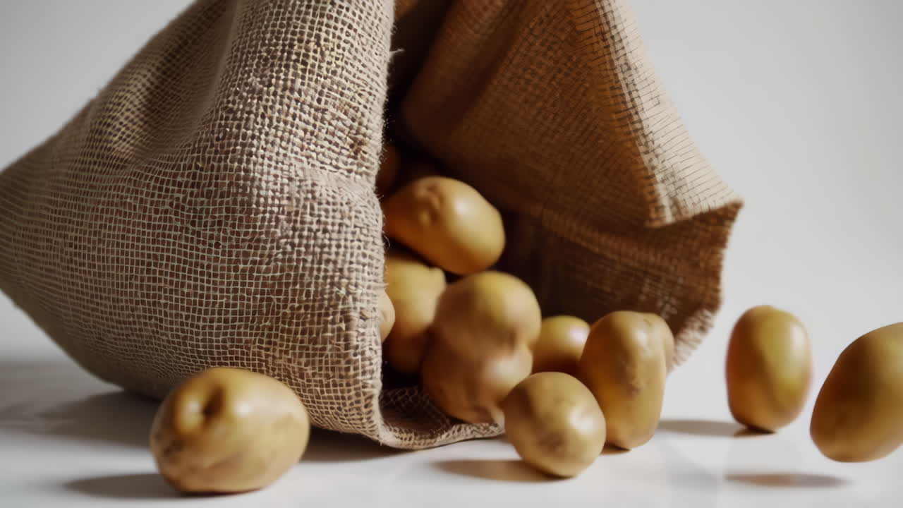 Potatoes in a Burlap Sack