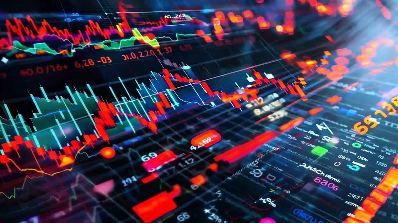 A close up of a computer screen with a lot of numbers and lines. The numbers are in red and the lines are in orange. Concept of complexity and technicality