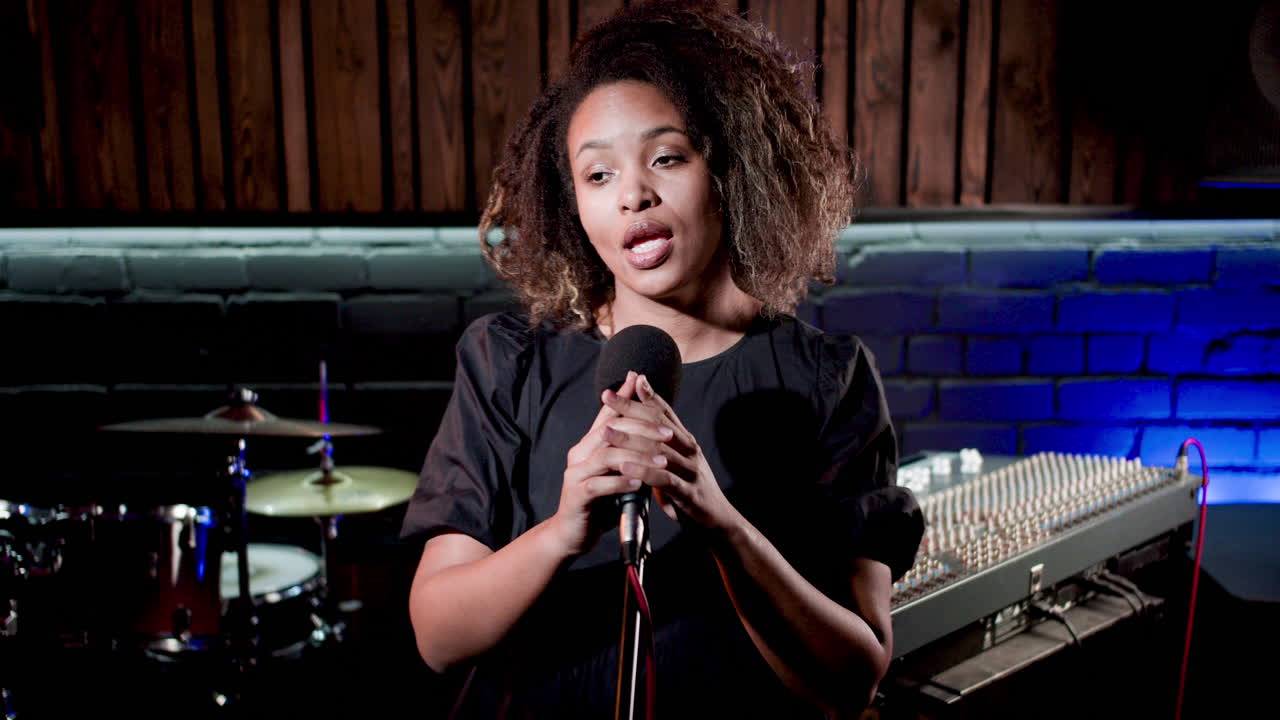 Singer in the studio