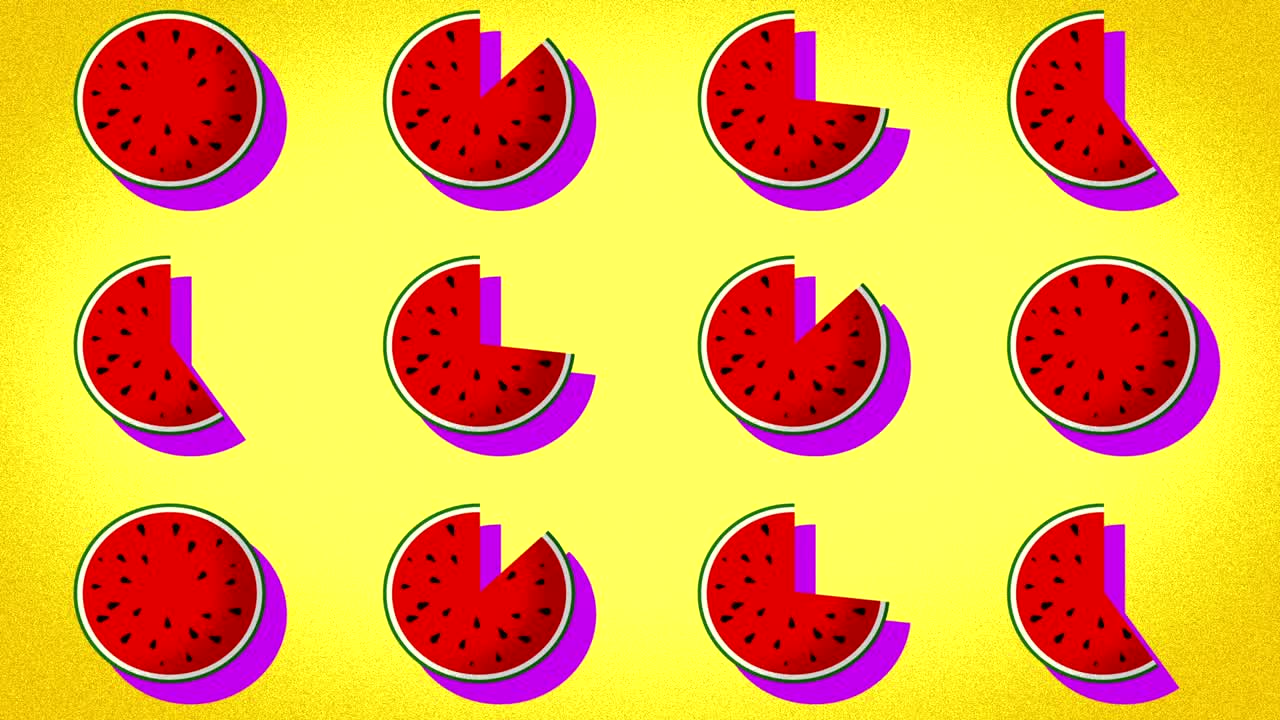 patrón de una sandía dibujada, representación para las vacaciones de verano