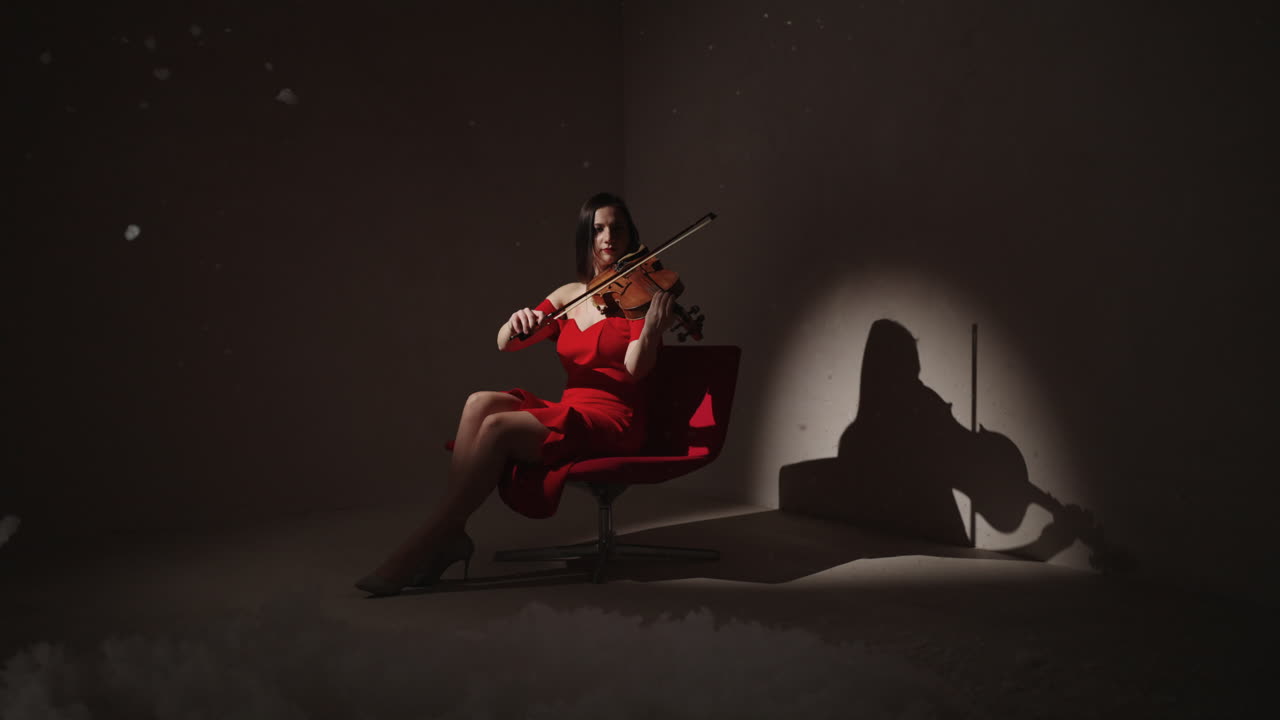 빨간 드레스를 입은 바이올리니스트
