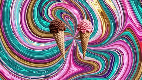 colorful ice cream cones