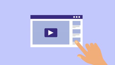 reproductor de video de sitio web con clic a mano