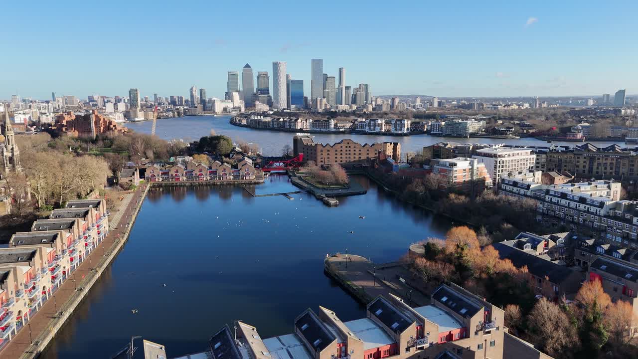 Shadwell Basin East London UK drone,aerial high angle Docklands