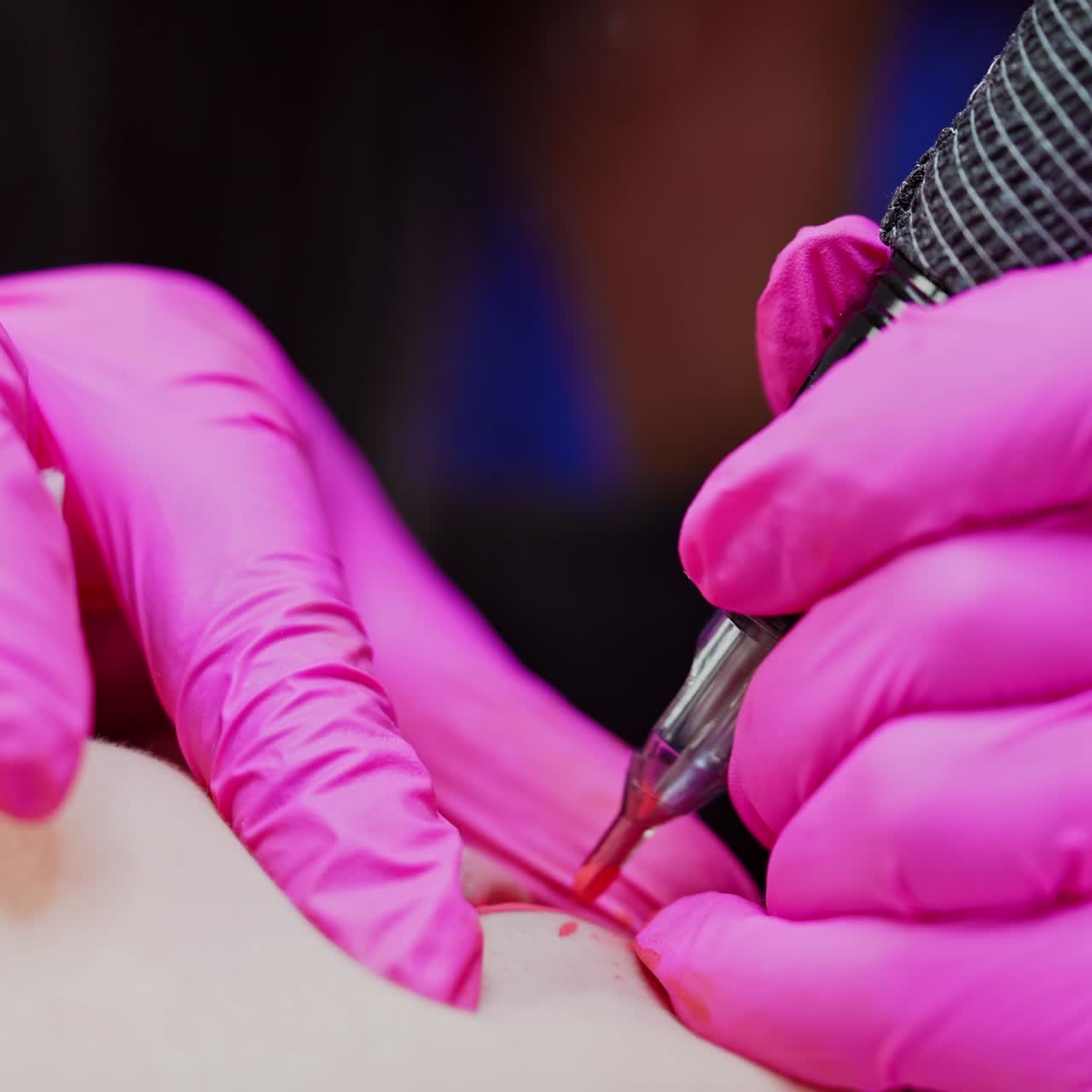 Close up view of cosmetological procedure