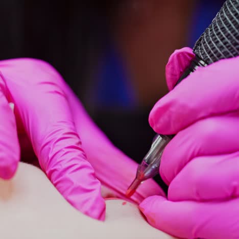 close up view of cosmetological procedure