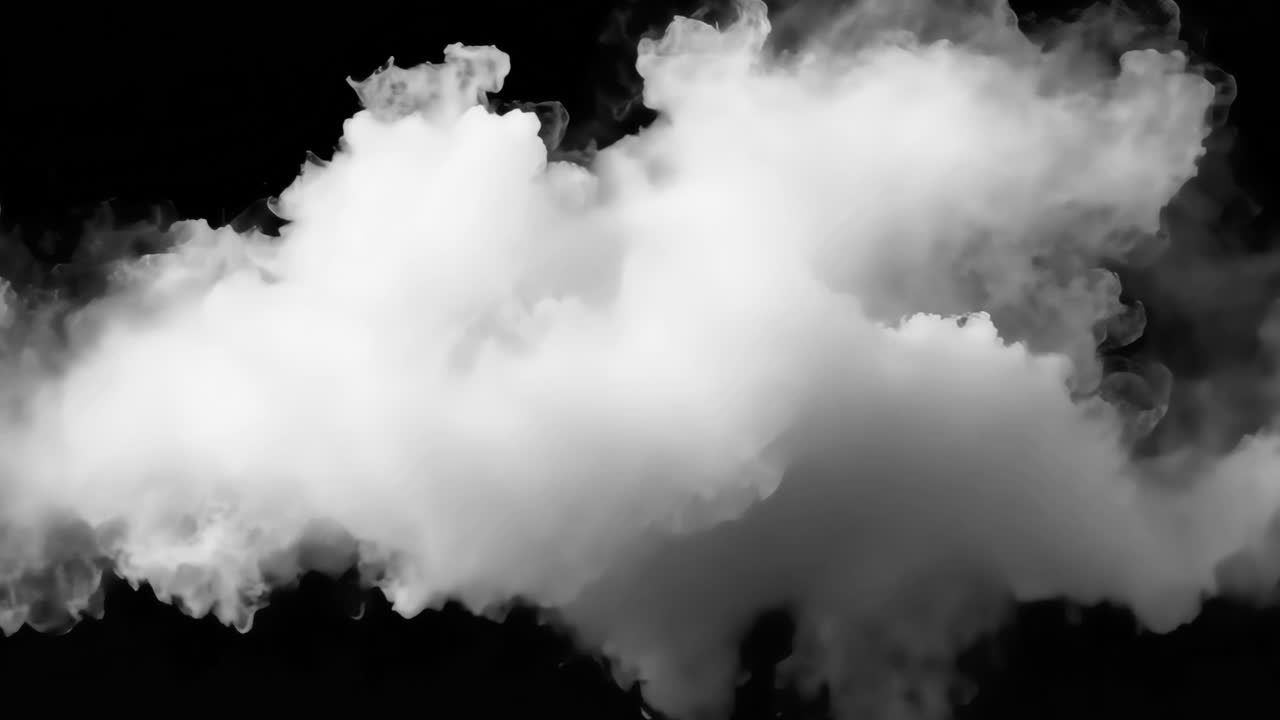 Mysterious ethereal white smoke animated overlay, transparent 4K video, alpha channel, ProRes 4444