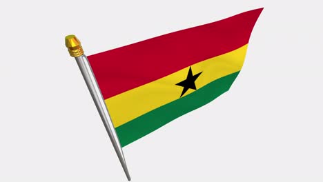 loop video of ghana flag  fluttering in the wind, slow motion video of 4k , with alpha channel