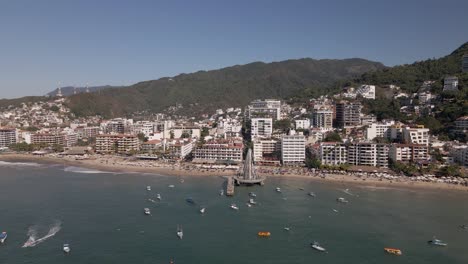 Los-Muertos-Beach-Pier-in-Puerto-Vallarta,-Mexico