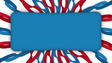 blue frame rectangle banner on wavy shapes animation