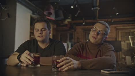 two men drinking at a bar