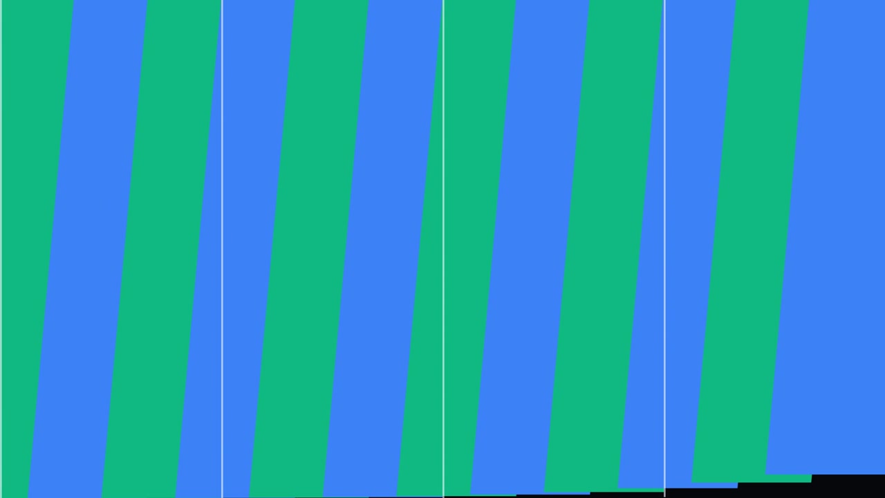 Abstrakt bevægelsesgrafik med ekspanderende grønne og blå striber