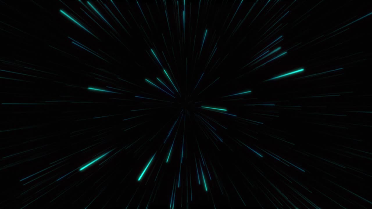 Abstract glow neon lines and stripes. Neon green particles animation. Retro futuristic background. Abstract background with animation flying neon glowing stripes loop