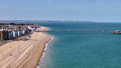 deal seaside town seafront and beach kent uk drone,aerial