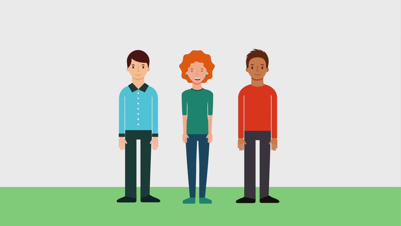 팀 작업 그룹 사람들 캐릭터