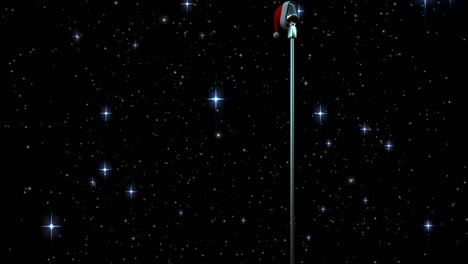 animación de estrellas cayendo sobre el micrófono en un fondo oscuro