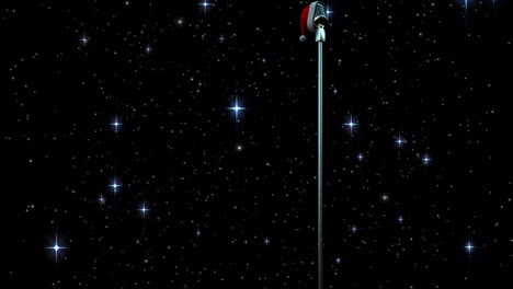 animation of stars falling over microphone on dark background