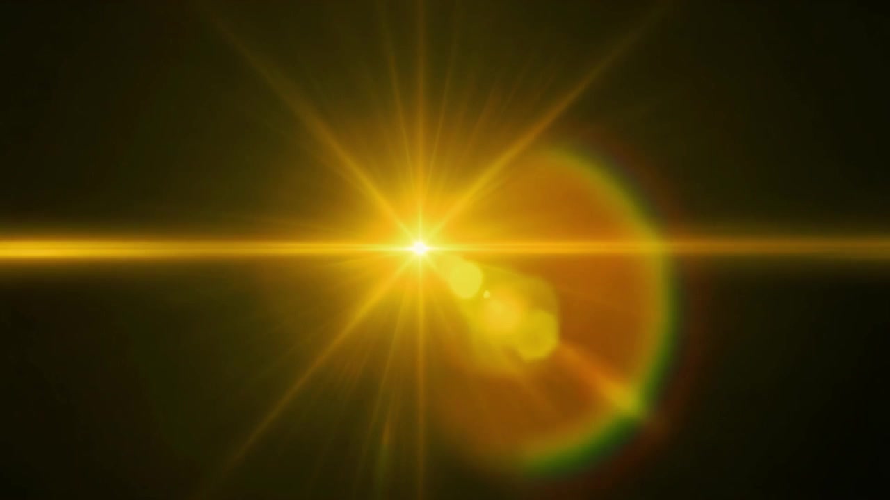 Effetto Golden Lens Flare su sfondo nero