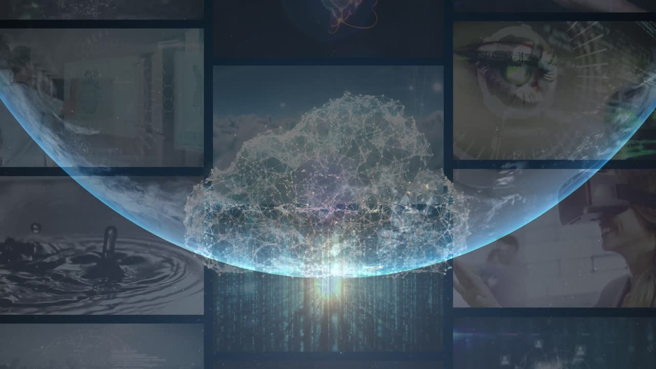 Animazione dell'elaborazione dati sul globo