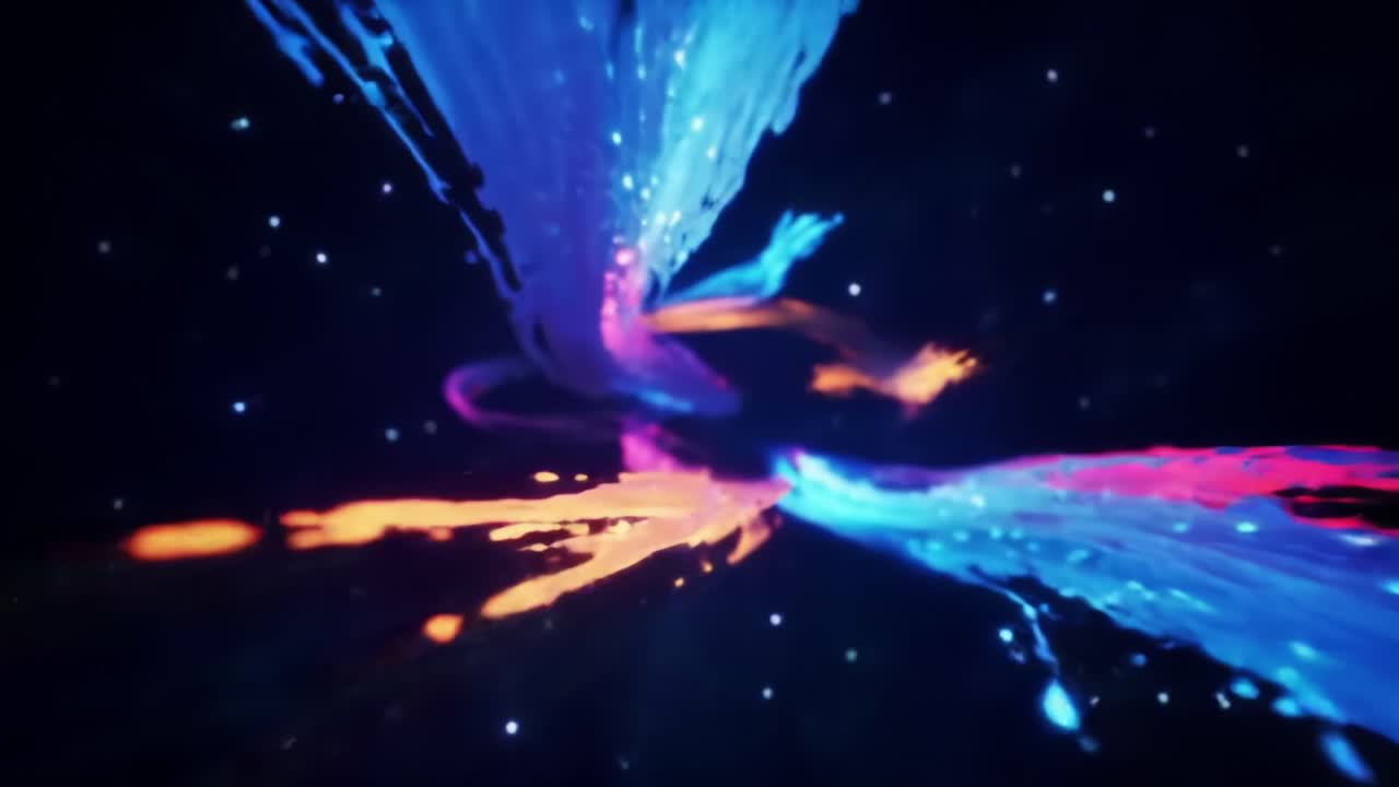 Abstract Colorful Glowing Space Art