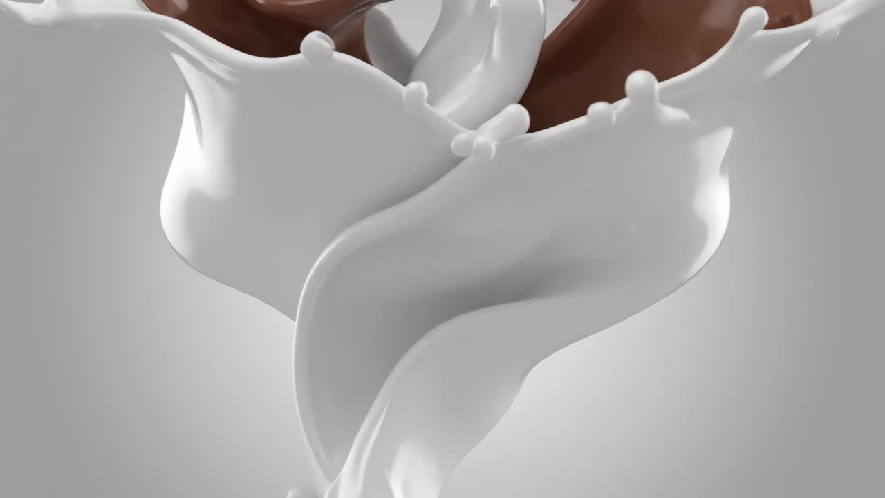 Dynamic Splash of Milk and Chocolate