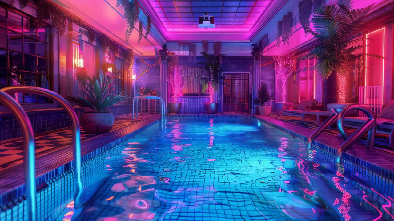 Luxury Neon Pool Interior