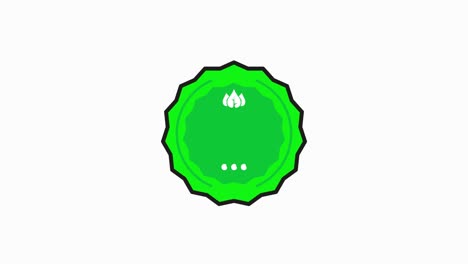 100 por ciento de insignia de naturaleza orgánica vegana icono de sello verde en estilo plano sobre fondo blanco. gráfico de movimiento.