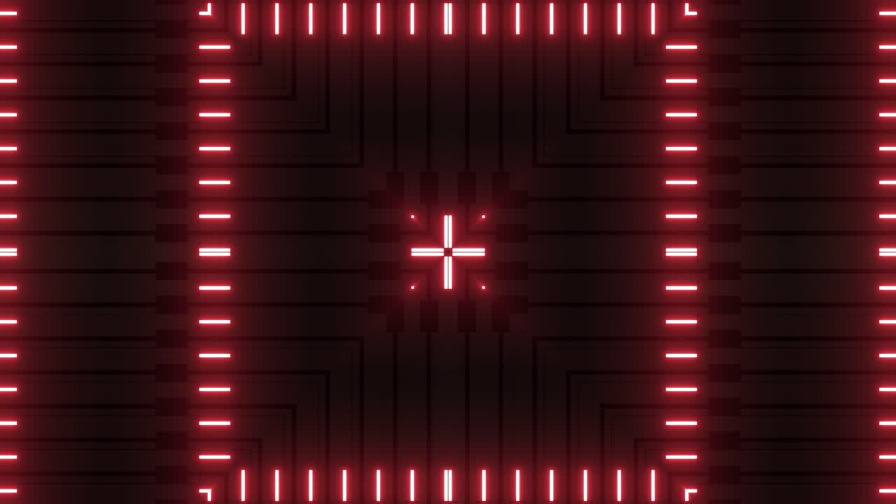 Red Neon Geometric Pattern Background