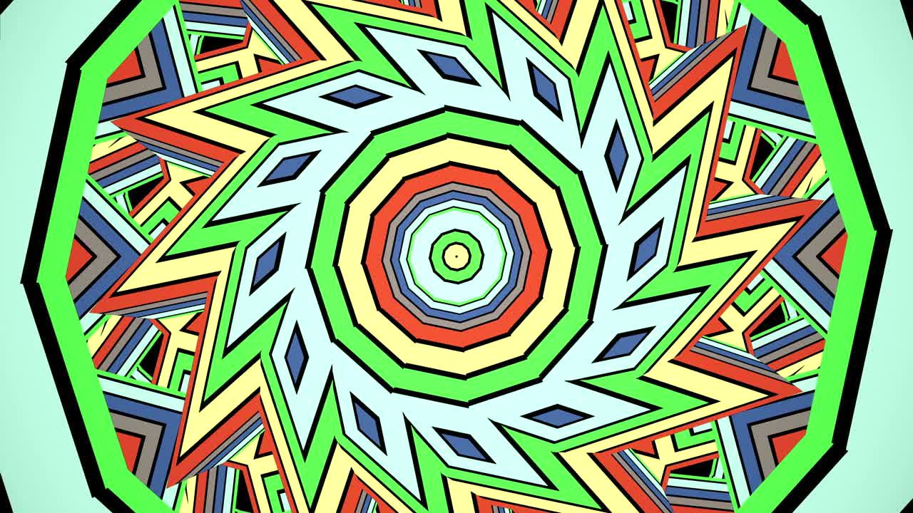 colorido arco iris caleidoscopio sin costuras mandala ornamento fractal para el yoga