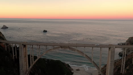 bixby bridge in big sur at sunrise, california