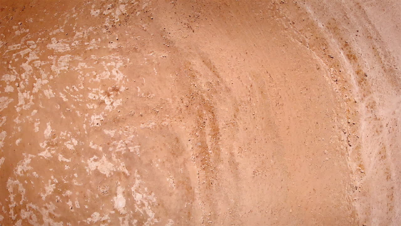 Flying Over Rocky desert Top down View