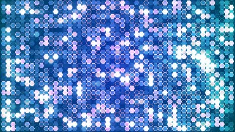 blue and purple glitter hexagon abstract background animations. seamless loop.