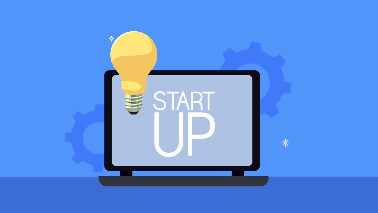 letras de inicio con animación de portátil