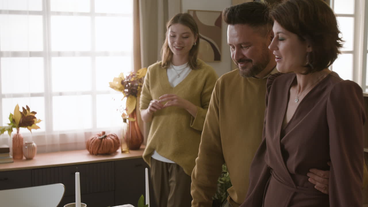 Family gathering for a celebration