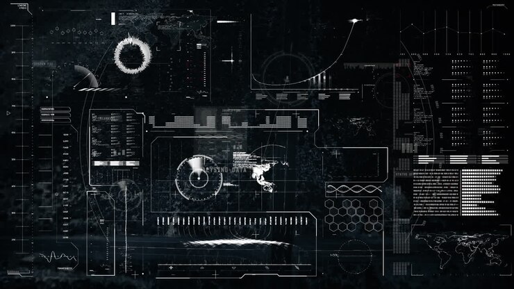 Animation of data processing and scope scanning on screen