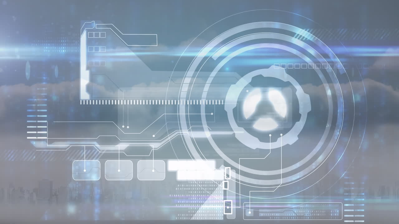 animación del procesamiento de datos a través de nubes