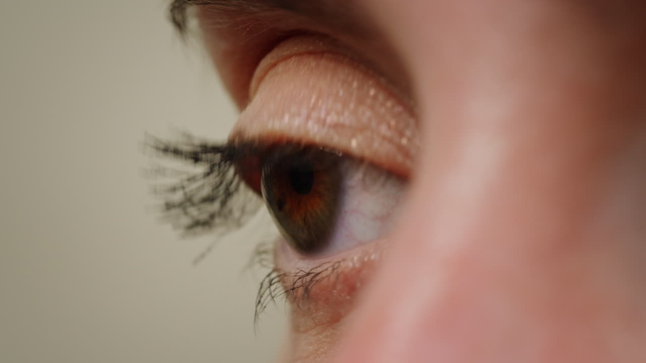 메이크업 을 한 눈 의 클로즈업