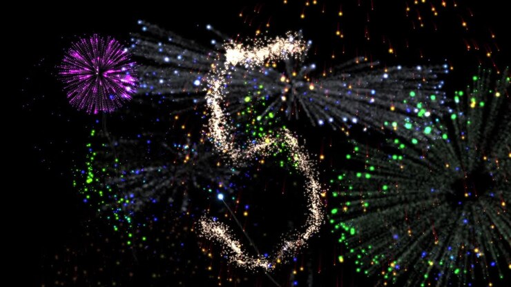 обратный отсчет в стиле фейерверка на новый год