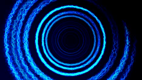 bright blue electrical neon circles abstract futuristic motion background