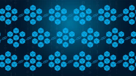 concetto di rete blockchain - connessione della rete blockchain per criptovaluta e con dati binari digitali sullo sfondo scuro raffigurante criptovaluta blockchain