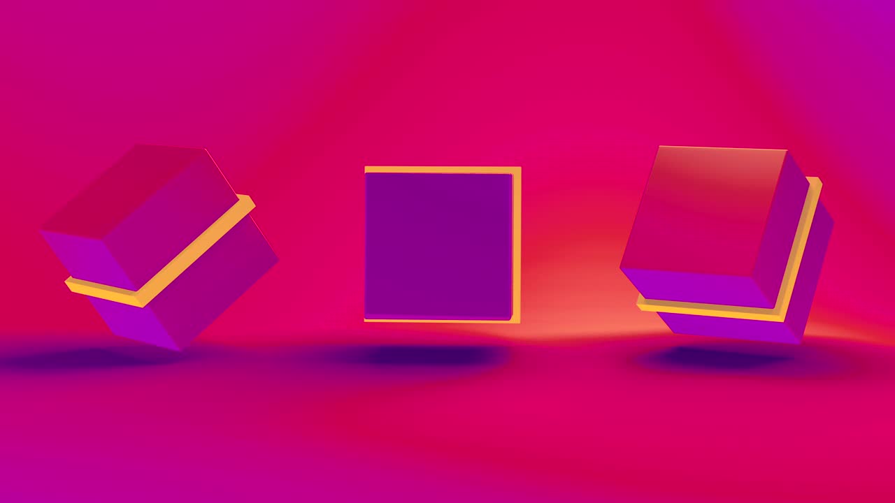큐브와 함께 추상적인 3d 렌더링, 움직이는 기하학적 모양으로 애니메이션 된 배경, 원활한 4k 비디오.