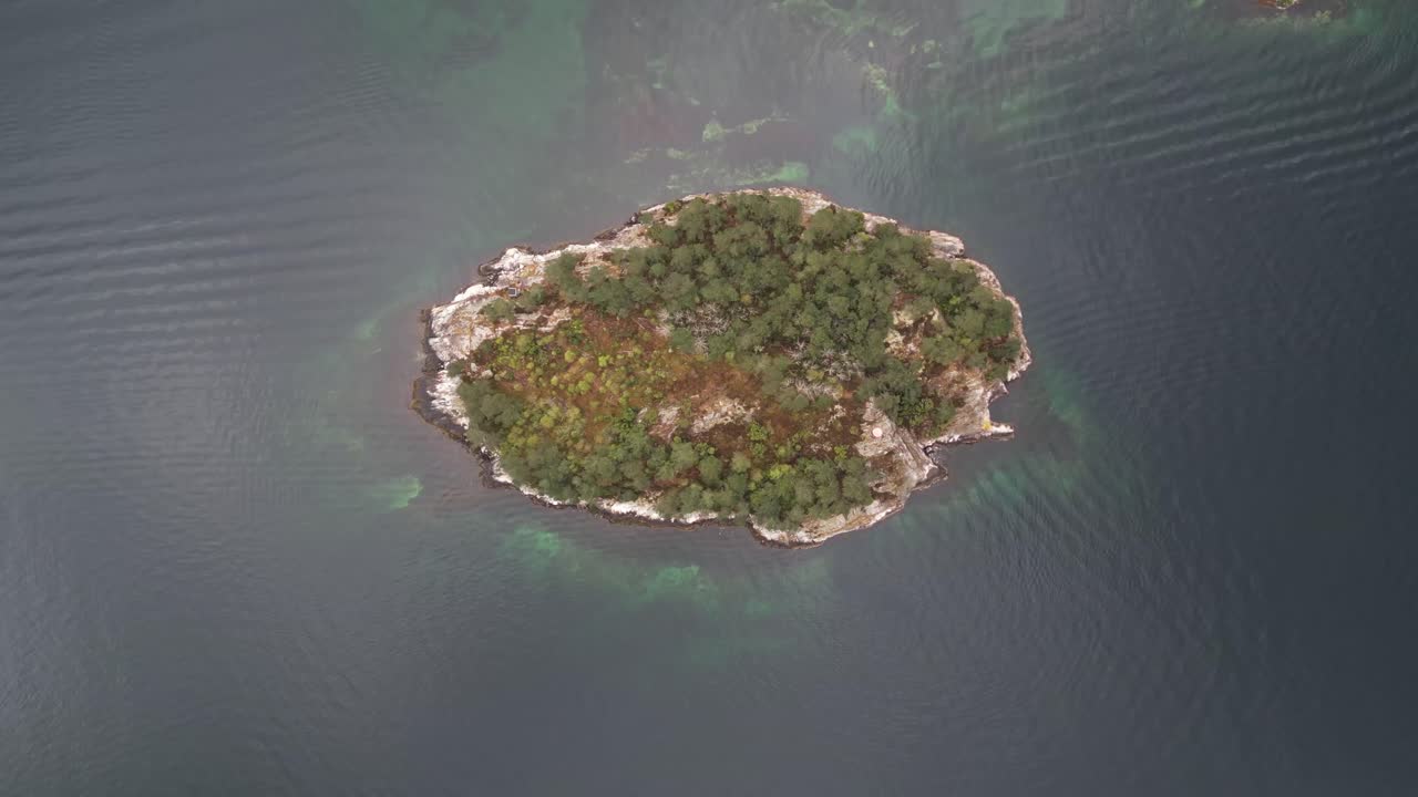 Drone shot of stunning view on Runde Island, Norway. Atlantic Ocean.