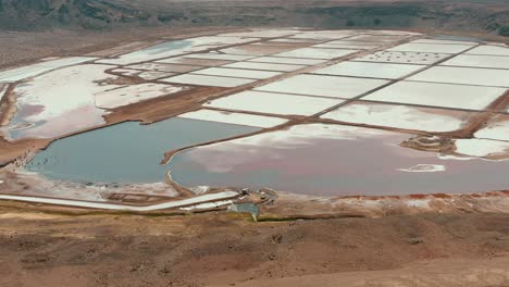 Aerial Shot Of Pedra de Lume Salt Ponds In Cape Verde