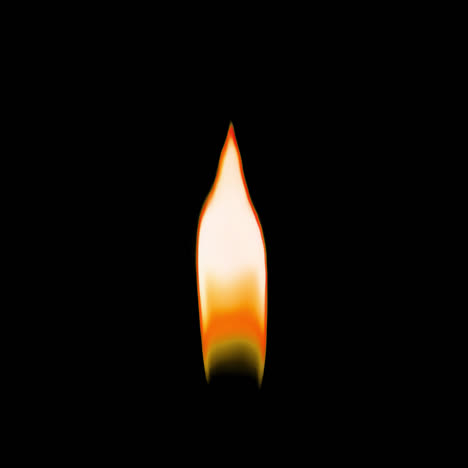 Lone candle flame glowing animation isolated asset, transparent 4K video, alpha channel, ProRes 4444