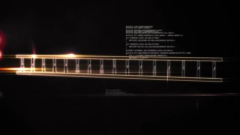 animation of data processing and dna strand over processor circuit board