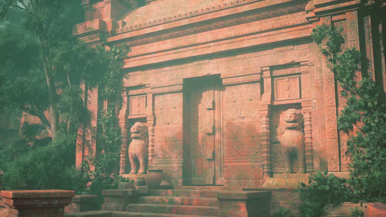 Stone building adorned with statues