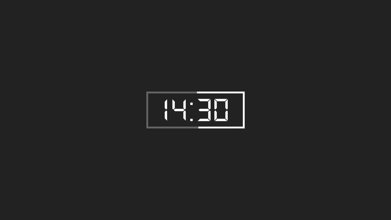 White Digital Countdown Timer on Dark Gray Background
